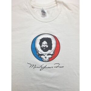 Gildan Grateful Dead Skull Jerry Garcia Miss Your Face T Shirt Mens Large White
